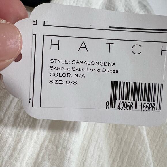 Hatch The Carolina Short Sleeve V Neck Cotton Maternity Dress White Women Size 0 - Picture 7 of 7